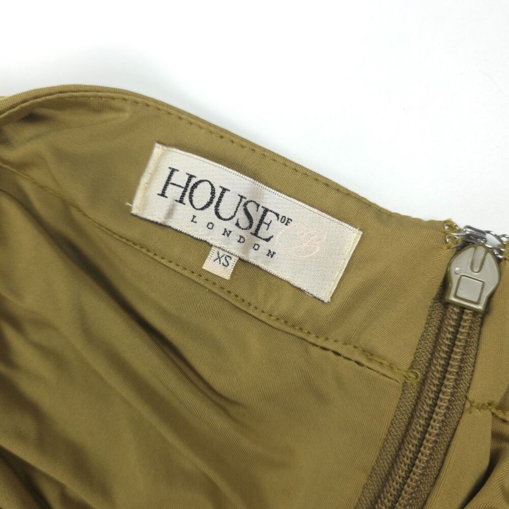 HOUSE OF CB Vittoria Draped Halter Maxi Dress Olive Romantic Svelte Goddess Boho - Picture 2 of 15